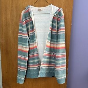 Faherty Multicolor Striped Zip-Up Sweater